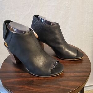 Nine West Black Peep-Toe‎ Ankle Boots - Size 7.5